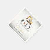 Serviette En Papier Baby shower bébé en construction (Coin)