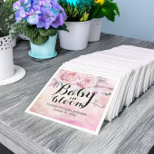 Serviette En Papier Baby shower bébé en fleur Boho Fleurs et plumes