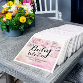 Serviette En Papier Baby shower bébé en fleur Boho Fleurs et plumes