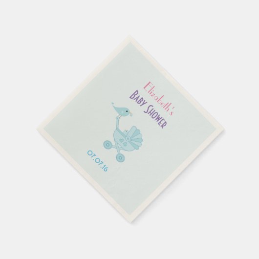Serviette En Papier Baby shower Bébé et maman Bluebirds (Coin)