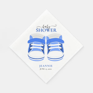 Serviette En Papier Baby shower BÉBÉ GARÇON BLEU BOOTIES