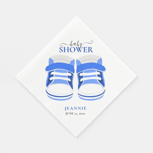 Serviette En Papier Baby shower BÉBÉ GARÇON BLEU BOOTIES (Coin)