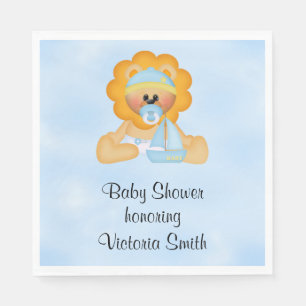 Serviette En Papier Baby shower bébé garçon Lion