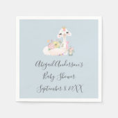Serviette En Papier Baby shower bébé Llama bleu et blanc (Devant)