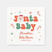 Serviette En Papier Baby shower bébé Noël Père Noël (Devant)