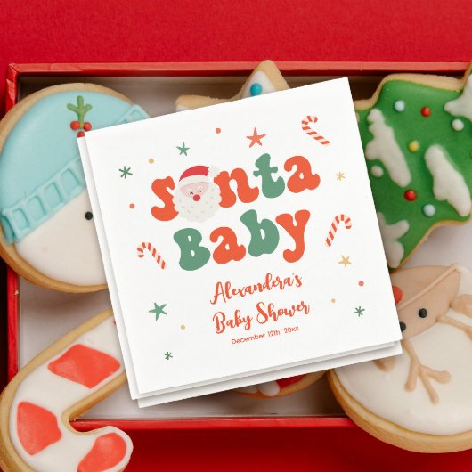 Serviette En Papier Baby shower bébé Noël Père Noël