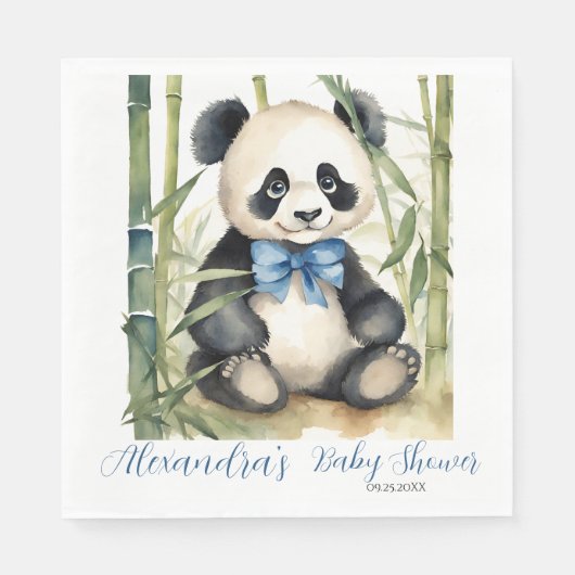 Serviette En Papier Baby shower bébé Panda Bear Boy (Devant)