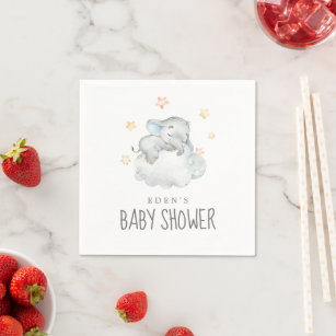 Serviette En Papier Baby shower bébé petit éléphant couchage serviette
