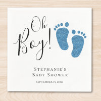 Baby shower bébé pieds bleus