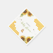 Serviette En Papier Baby shower Bee Honey Sunflowers (Coin)