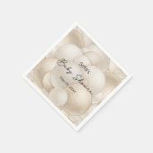 Serviette En Papier Baby shower Beige Hot Air Balloon (Coin)