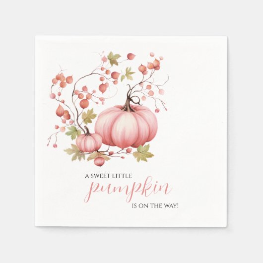 Serviette En Papier Baby shower Berry Citrouille d'automne (Devant)