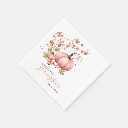 Serviette En Papier Baby shower Berry Citrouille d'automne (Coin)