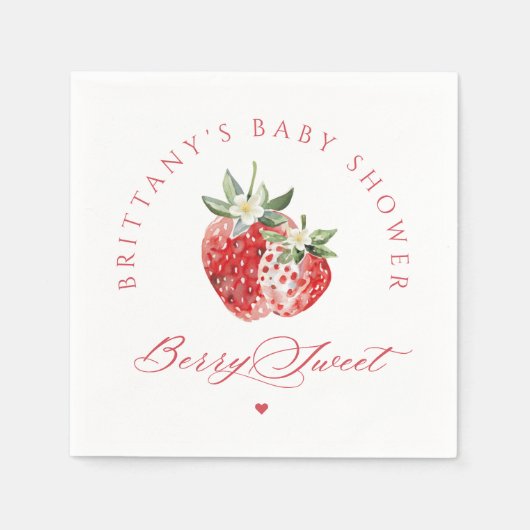 Serviette En Papier Baby shower Berry Sweet Strawberries (Devant)