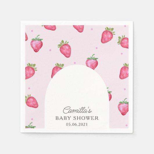 Serviette En Papier Baby shower Berry Sweet Strawberry (Devant)