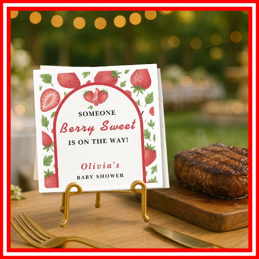 Serviette En Papier Baby shower Berry Sweet Strawberry