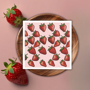 Serviette En Papier Baby shower Berry Sweet Strawberry Hearts