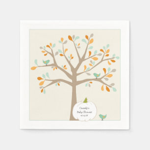 Serviette En Papier Baby shower blanc de citrouille de chute avec la
