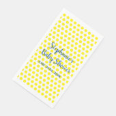 Serviette En Papier Baby shower blanc Pois jaune Joli (Coin)