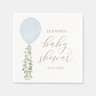 Serviette En Papier Baby shower bleu à bulle d'eau Eucalyptus