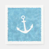 Serviette En Papier Baby shower bleu Ancre nautique (Devant)