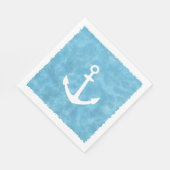 Serviette En Papier Baby shower bleu Ancre nautique (Coin)