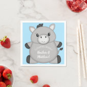 Serviette En Papier Baby shower bleu âne (En situation)