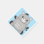 Serviette En Papier Baby shower bleu âne (Coin)