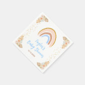 Serviette En Papier Baby shower bleu arc-en-ciel Boho (Coin)