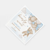 Serviette En Papier Baby shower Bleu Bear Balloons (Coin)
