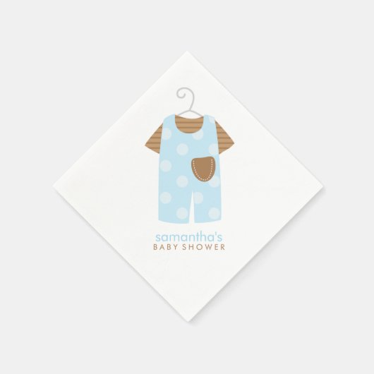 Serviette En Papier Baby shower bleu bébé (Coin)