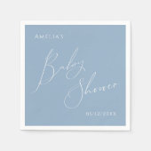 Serviette En Papier Baby shower bleu blanc (Devant)