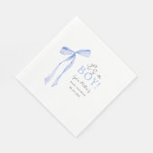 Serviette En Papier Baby shower Bleu Bow Invitation, Baby shower garço (Coin)