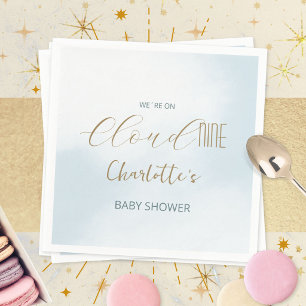 Serviette En Papier Baby Shower Bleu Céleste Cloud 9