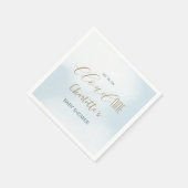 Serviette En Papier Baby Shower Bleu Céleste Cloud 9 (Coin)