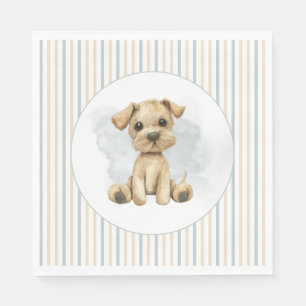Serviette En Papier Baby shower bleu Chiot Bleu Cute Oh Boy