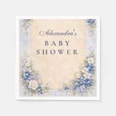 Serviette En Papier Baby Shower Bleu Clair Bleuet (Devant)