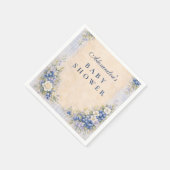 Serviette En Papier Baby Shower Bleu Clair Bleuet (Coin)