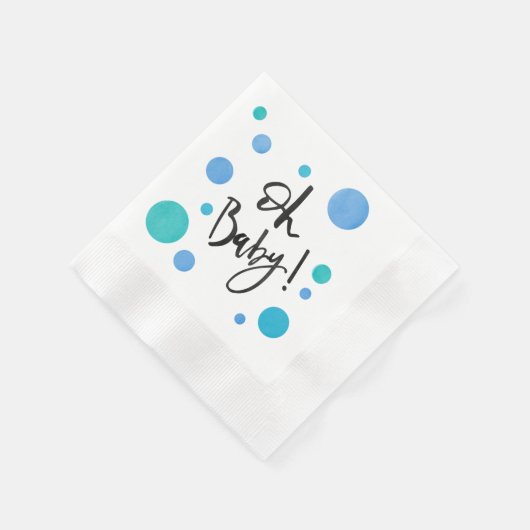 Serviette En Papier Baby shower bleu clair Polka Dot (Coin)