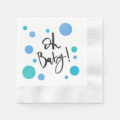 Serviette En Papier Baby shower bleu clair Polka Dot (Devant)