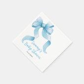 Serviette En Papier Baby shower bleu Coquette Bow (Coin)