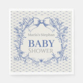 Serviette En Papier baby shower bleu Coquette vintage (Devant)