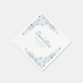 Serviette En Papier Baby shower bleu Dusty serviettes Floral Chinoiser (Coin)