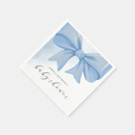 Serviette En Papier Baby shower bleu-duvet en aquarelle (Coin)
