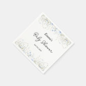 Serviette En Papier Baby shower bleu Fleur sauvage (Coin)