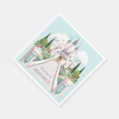Serviette En Papier Baby shower bleu illustré Storybook Castle (Coin)