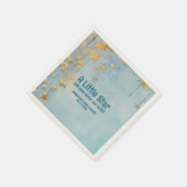Serviette En Papier Baby shower bleu Little Star (Coin)