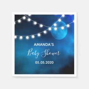 Serviette En Papier Baby shower bleu lune nom de chaîne de lumière