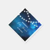 Serviette En Papier Baby shower bleu lune nom de chaîne de lumière (Coin)