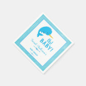 Serviette En Papier Baby shower bleu Narwhal (Coin)